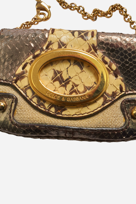 Dolce & Gabbana Gold Python Mini Bag