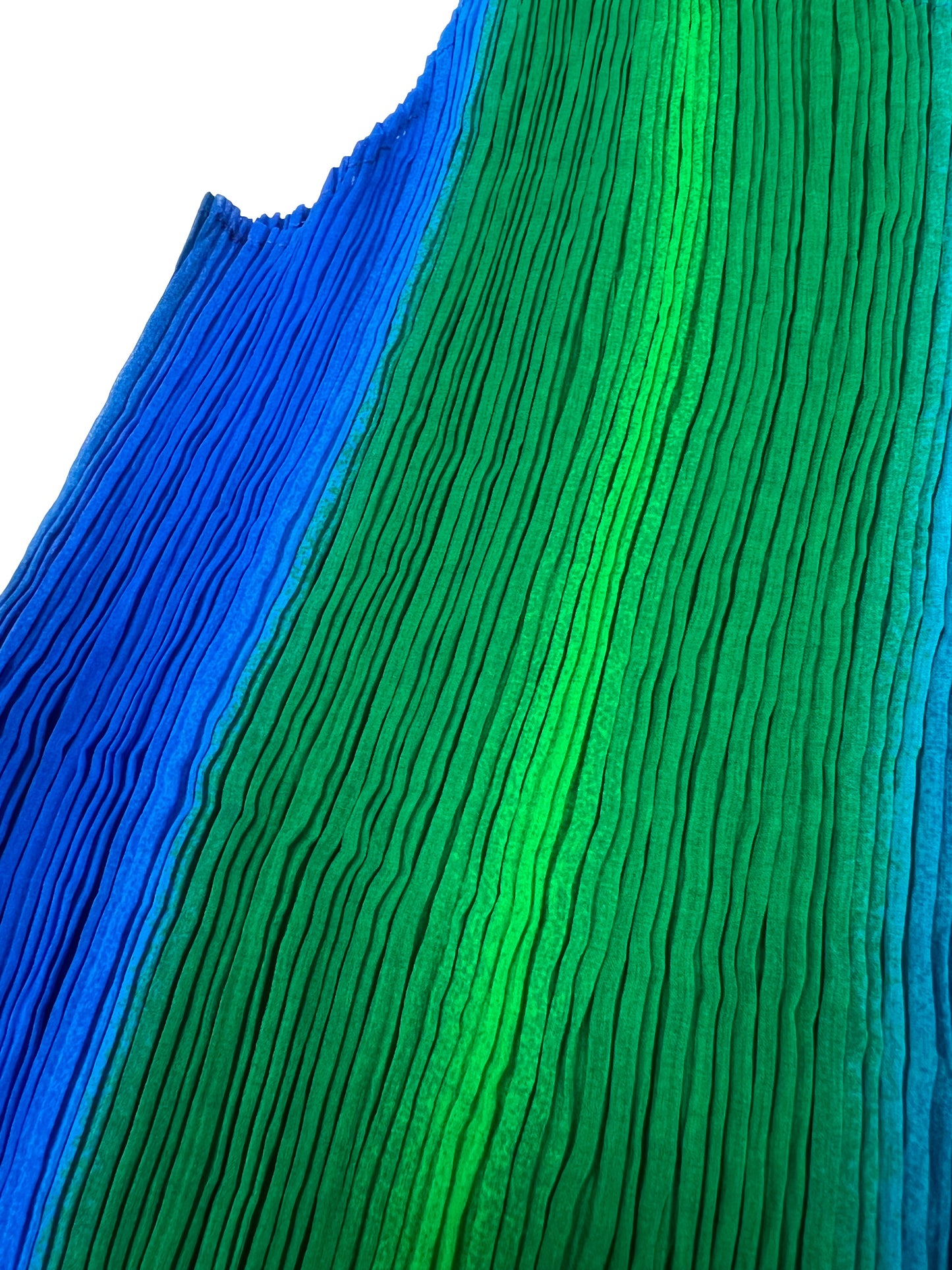 Green/Blue Pleated Top