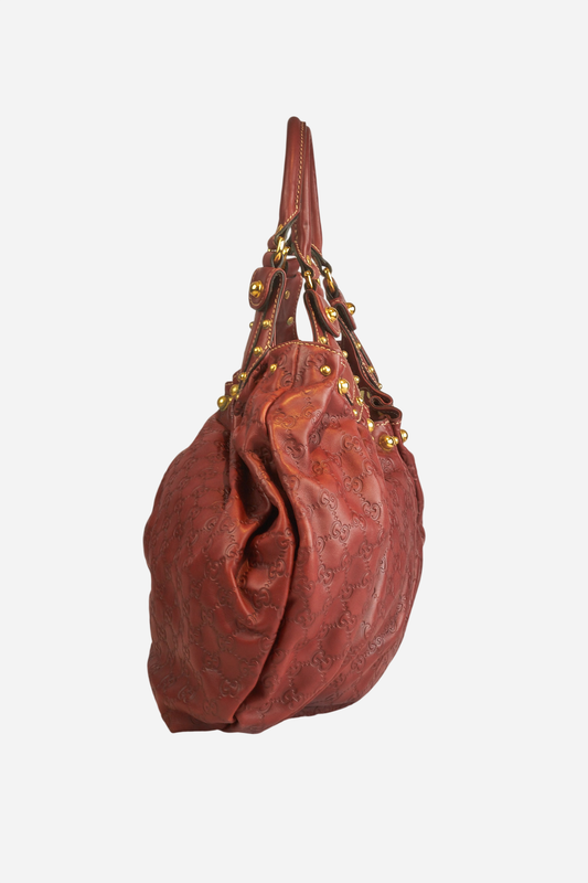Gucci Burgundy Red Leather Pelham Hobo Bag