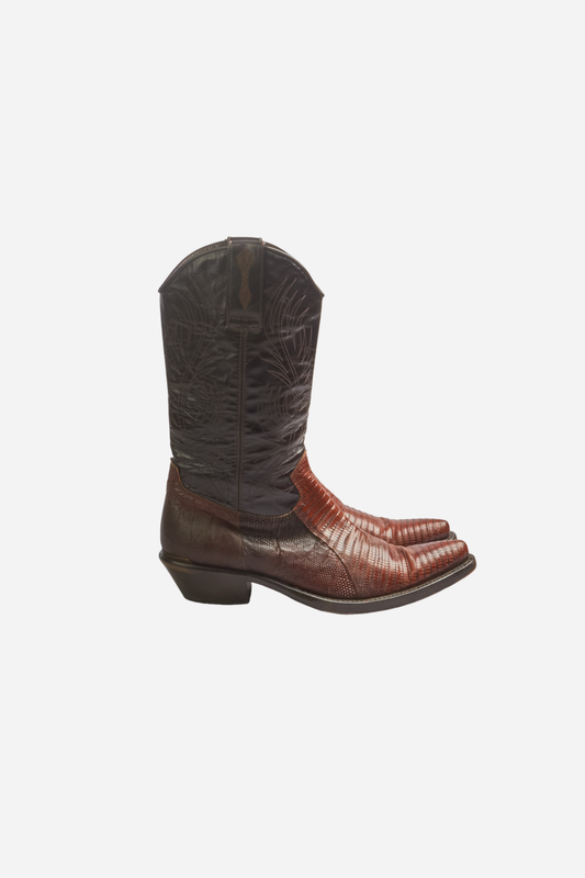 Cavalli Lizard Leather Cowboy Boots