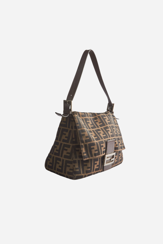 Fendi Brown Monogram Big Mamma Baguette Bag