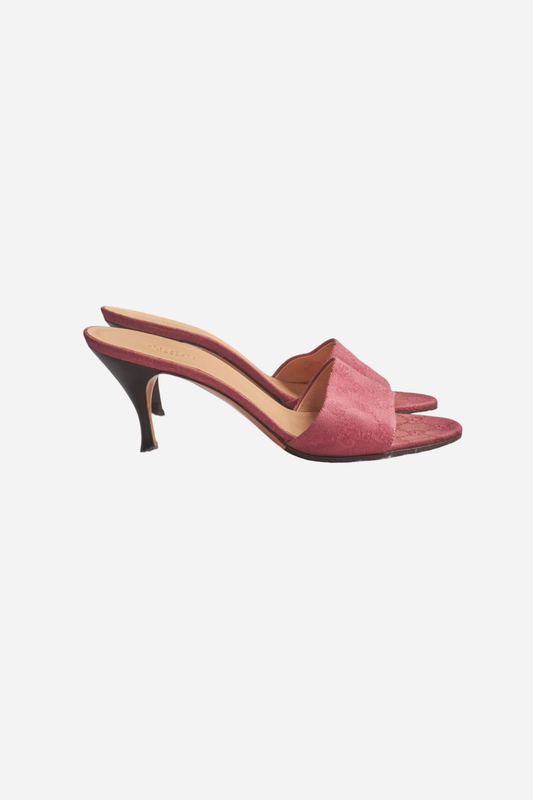 Gucci Pink Monogram Heels