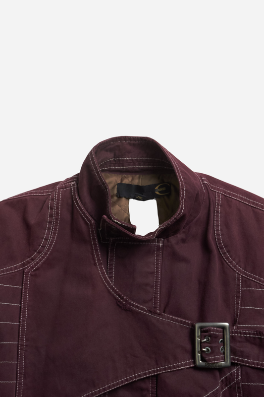 Cavalli Burgundy White Stitch Jacket