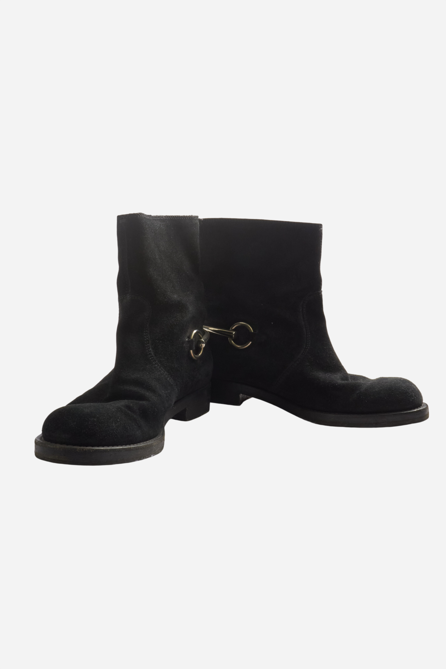 Gucci Black Suede Horstebit Boots