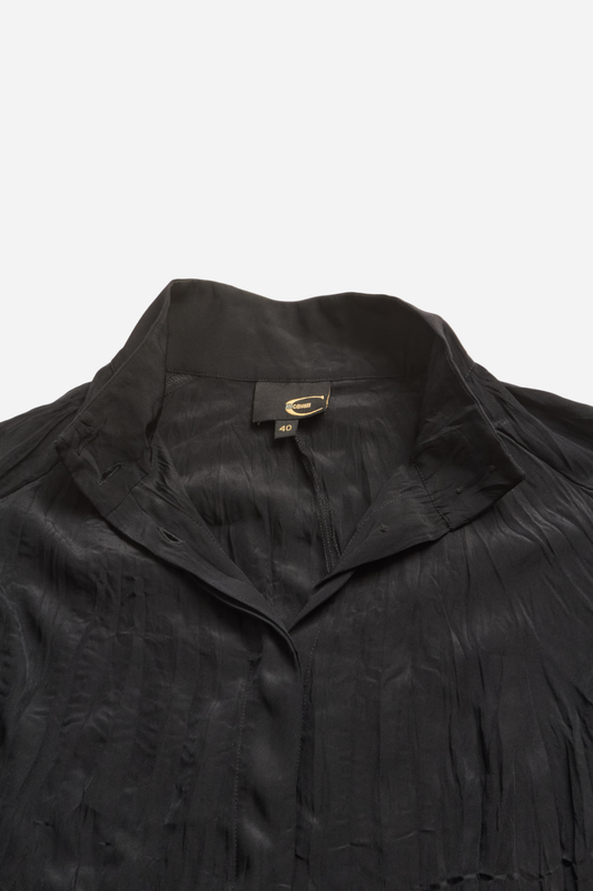 Cavalli Black Black Pleated shirt