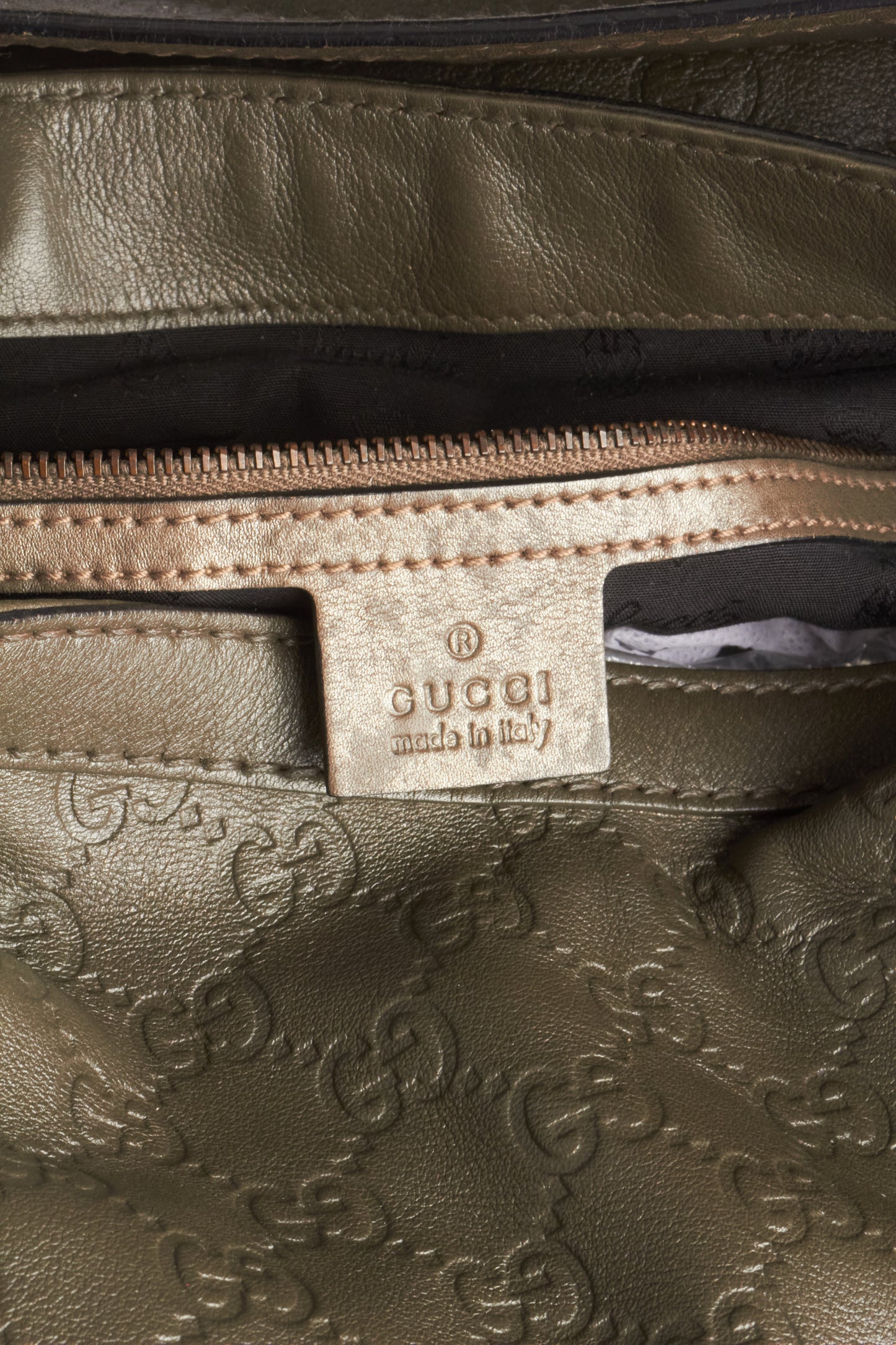 Gucci Green Guccissima Jockey Leather Bag