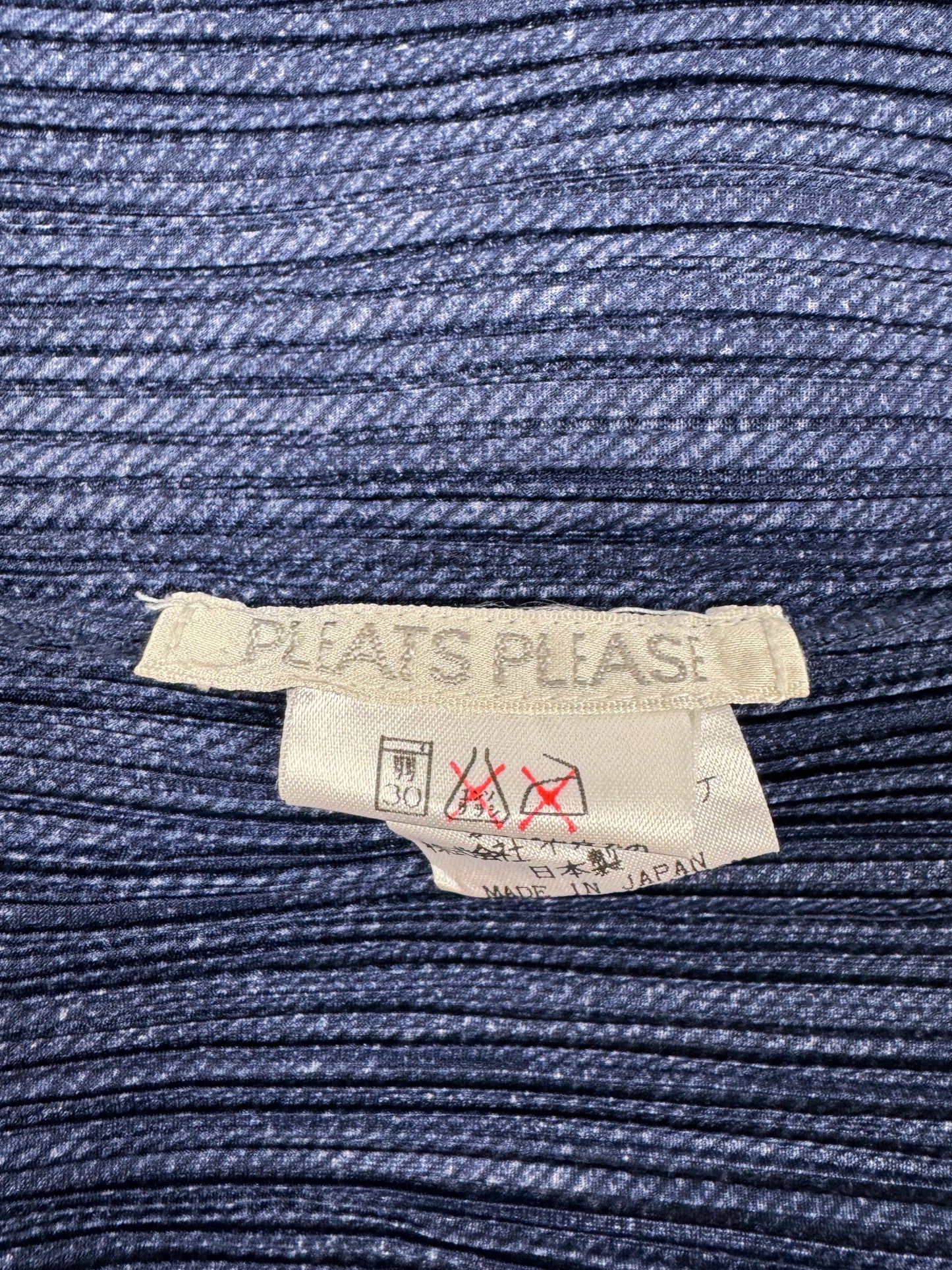 Denim Print Pleated Cardigan