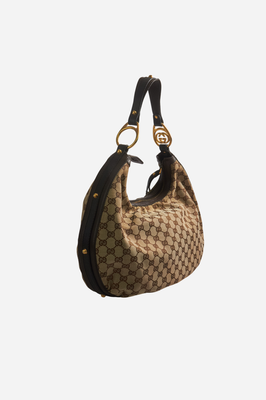 Gucci Beige Monogram Hobo Bag