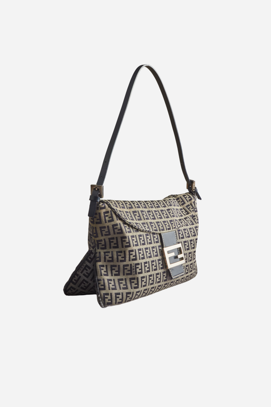 Fendi Navy Zucchino Mamma Baguette Bag