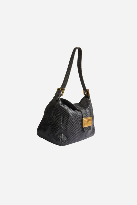Fendi Black Python Leather Bag