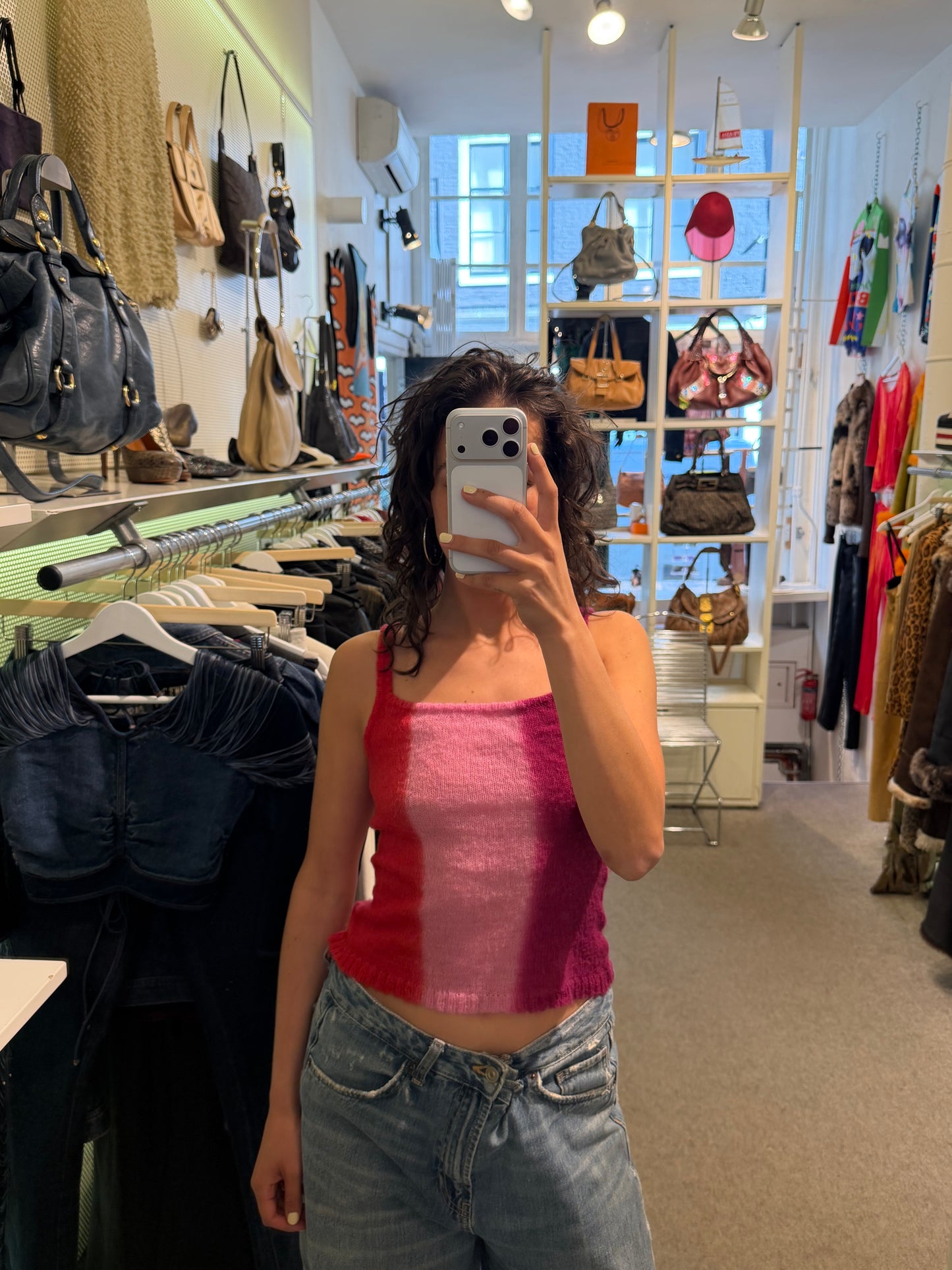Versace 2000s Pink Mohair Top