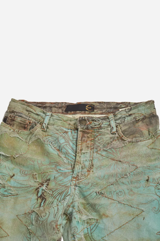Cavalli Ripped Cobweb Jeans