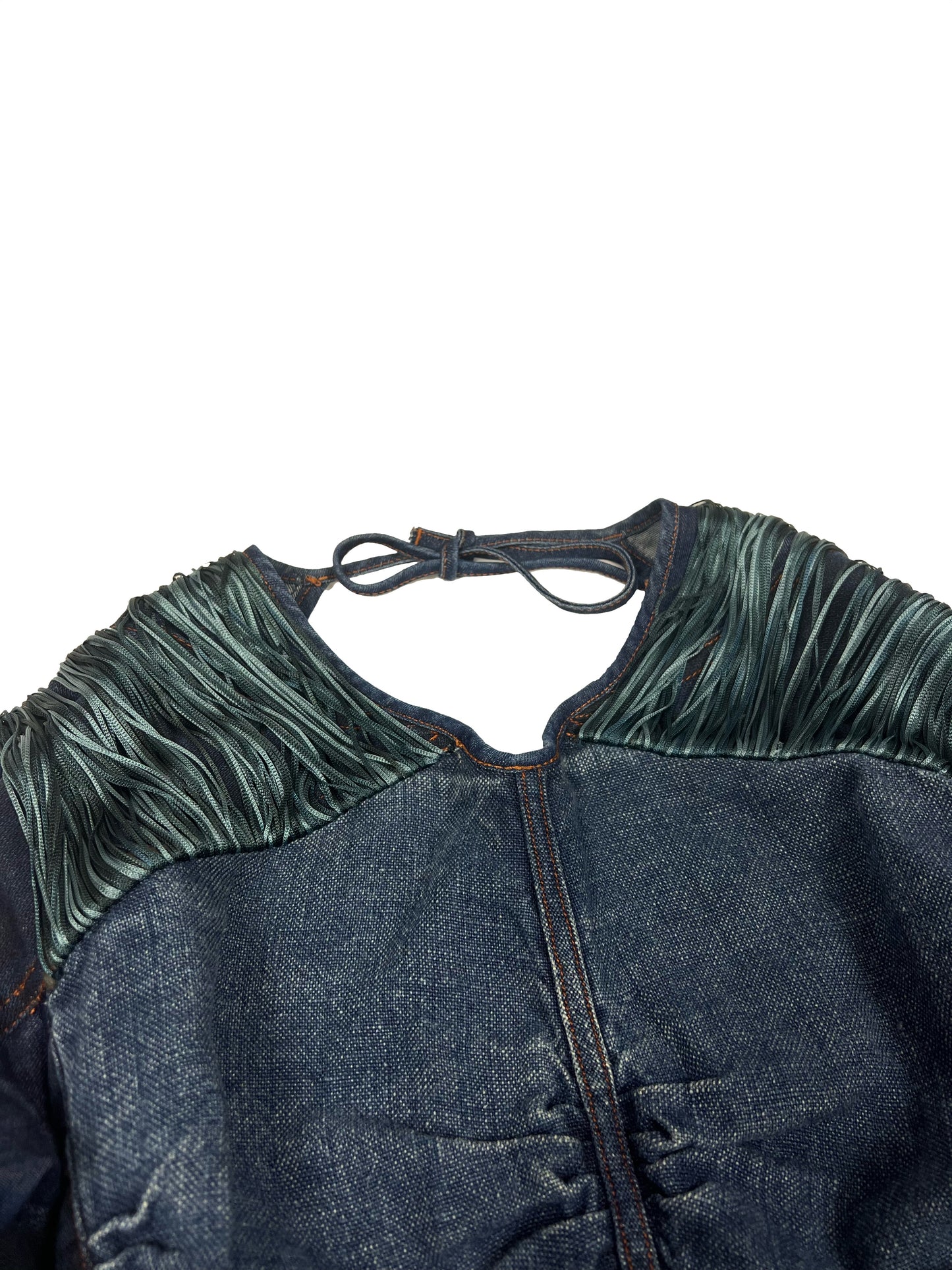 Denim Fringe Top