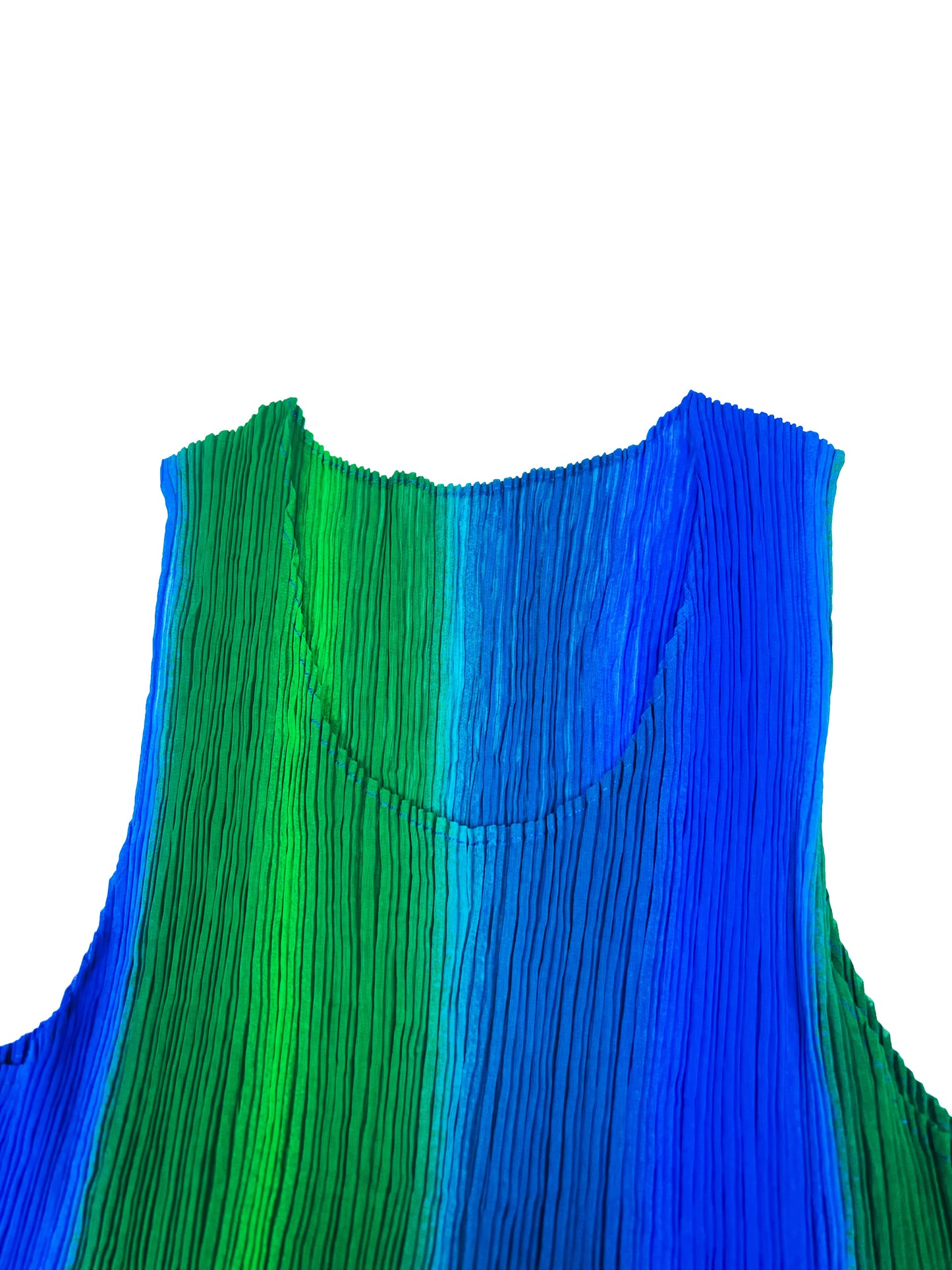 Green/Blue Pleated Top