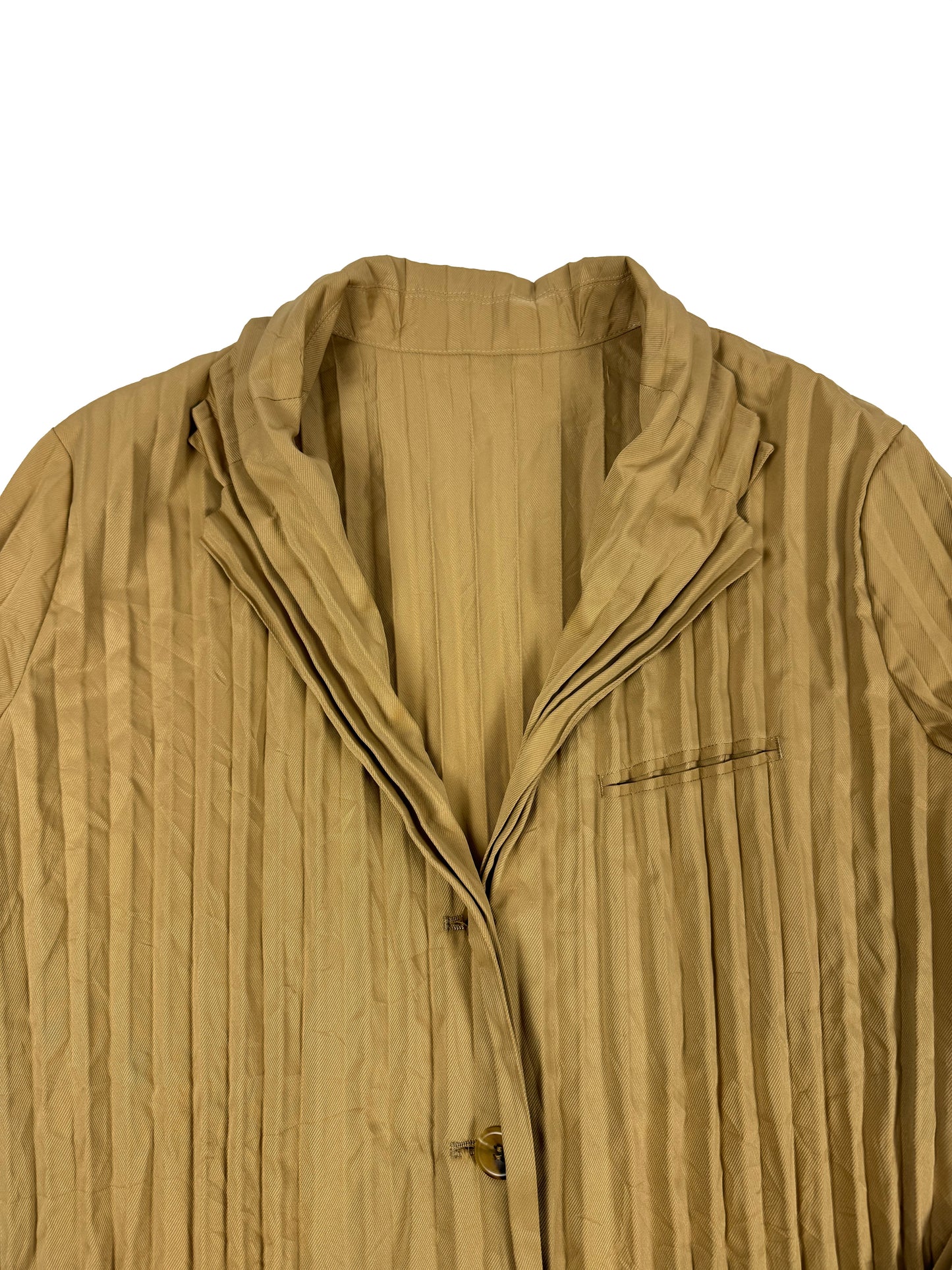 Beige Pleated Blazer