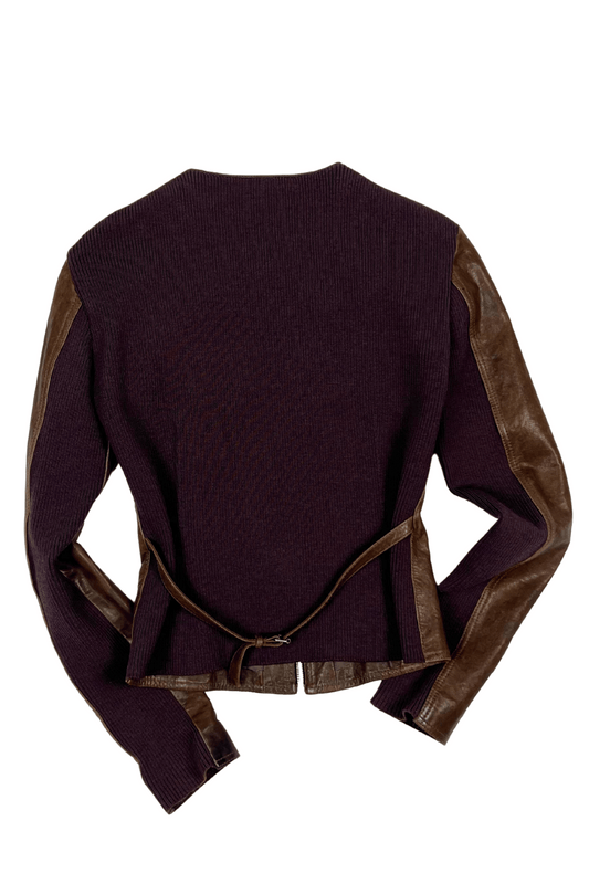 Hybrid Leather Knitted Jacket
