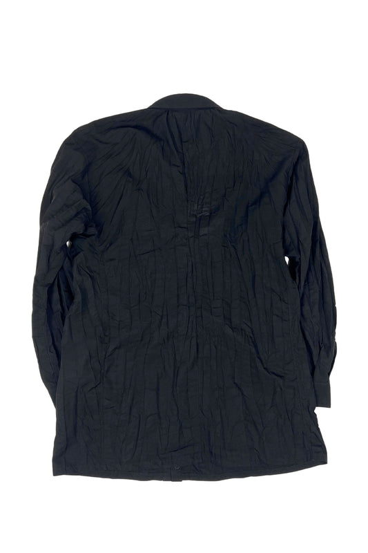Men Black Pleated Shirt
