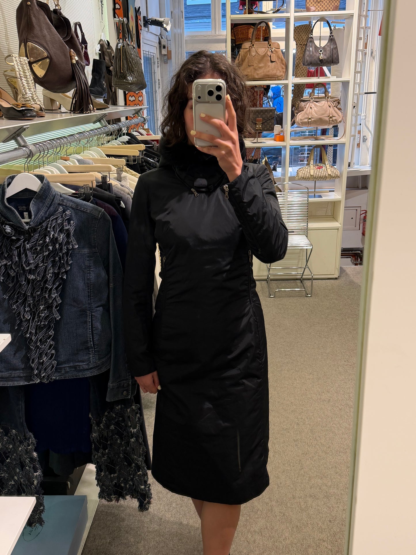 Prada Red Tab Black Dress Jacket