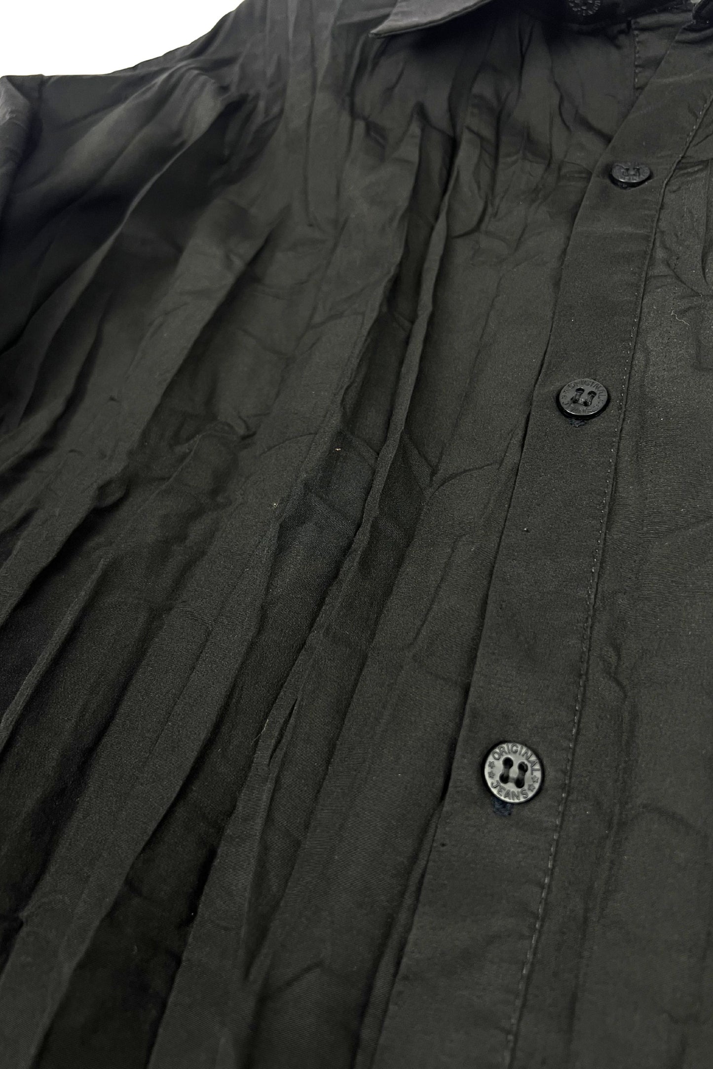 Men Black Pleated Shirt