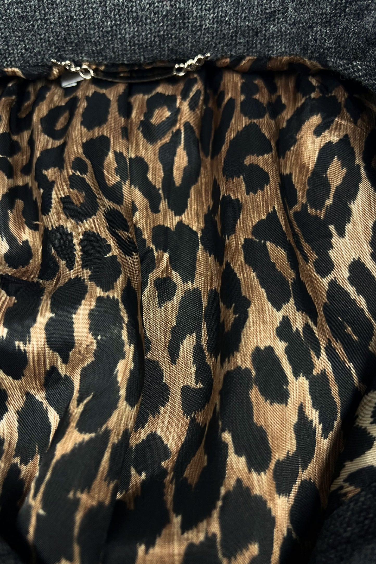 Wool Knitted Top with Panther Print Lining