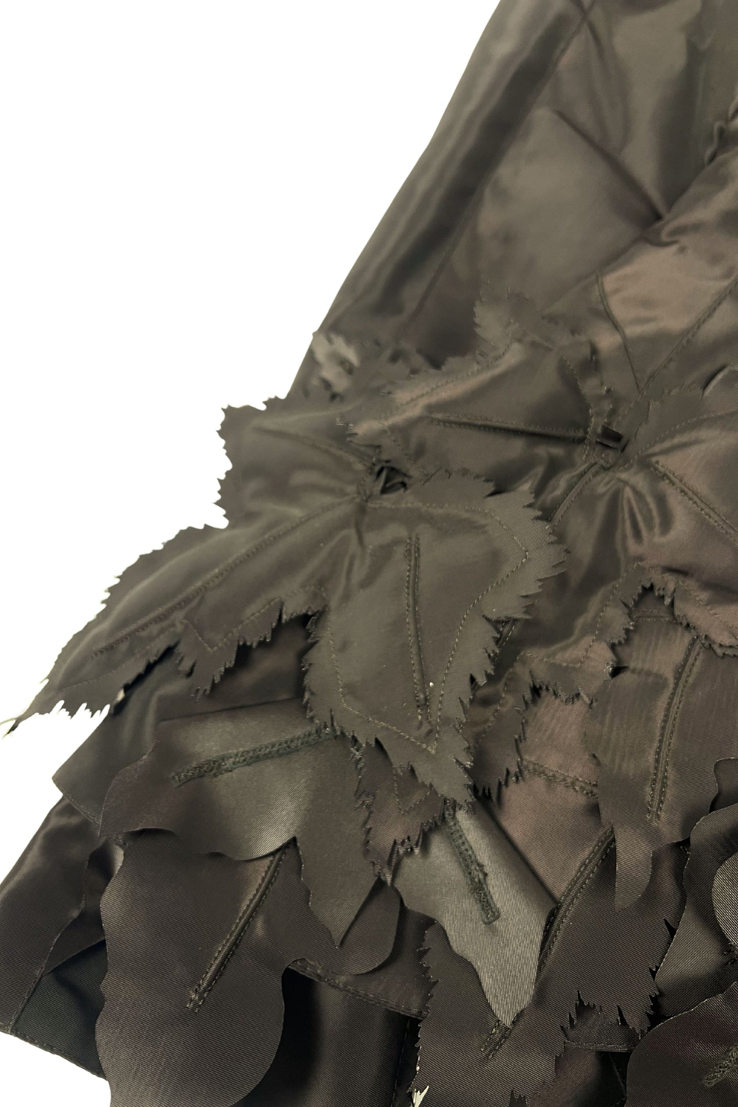 Brown Satin Jacket with Mink Leaf Detailing