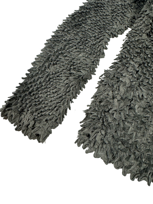 Grey Spikes Pleated Top