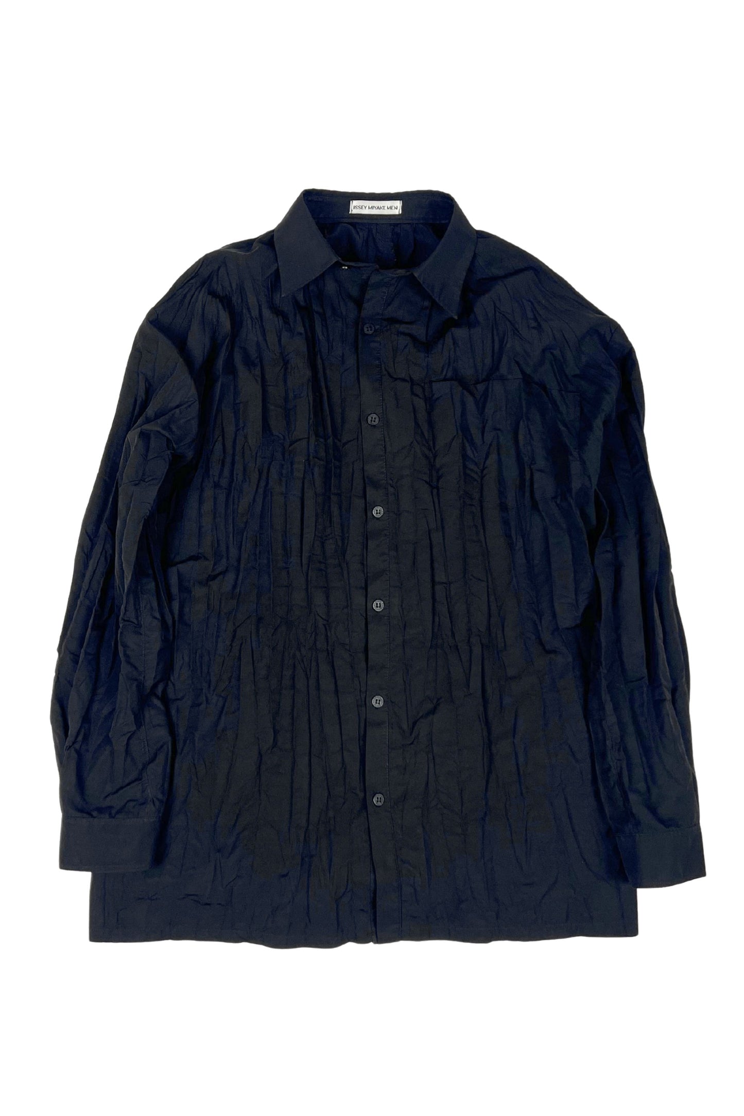 Men Black Pleated Shirt