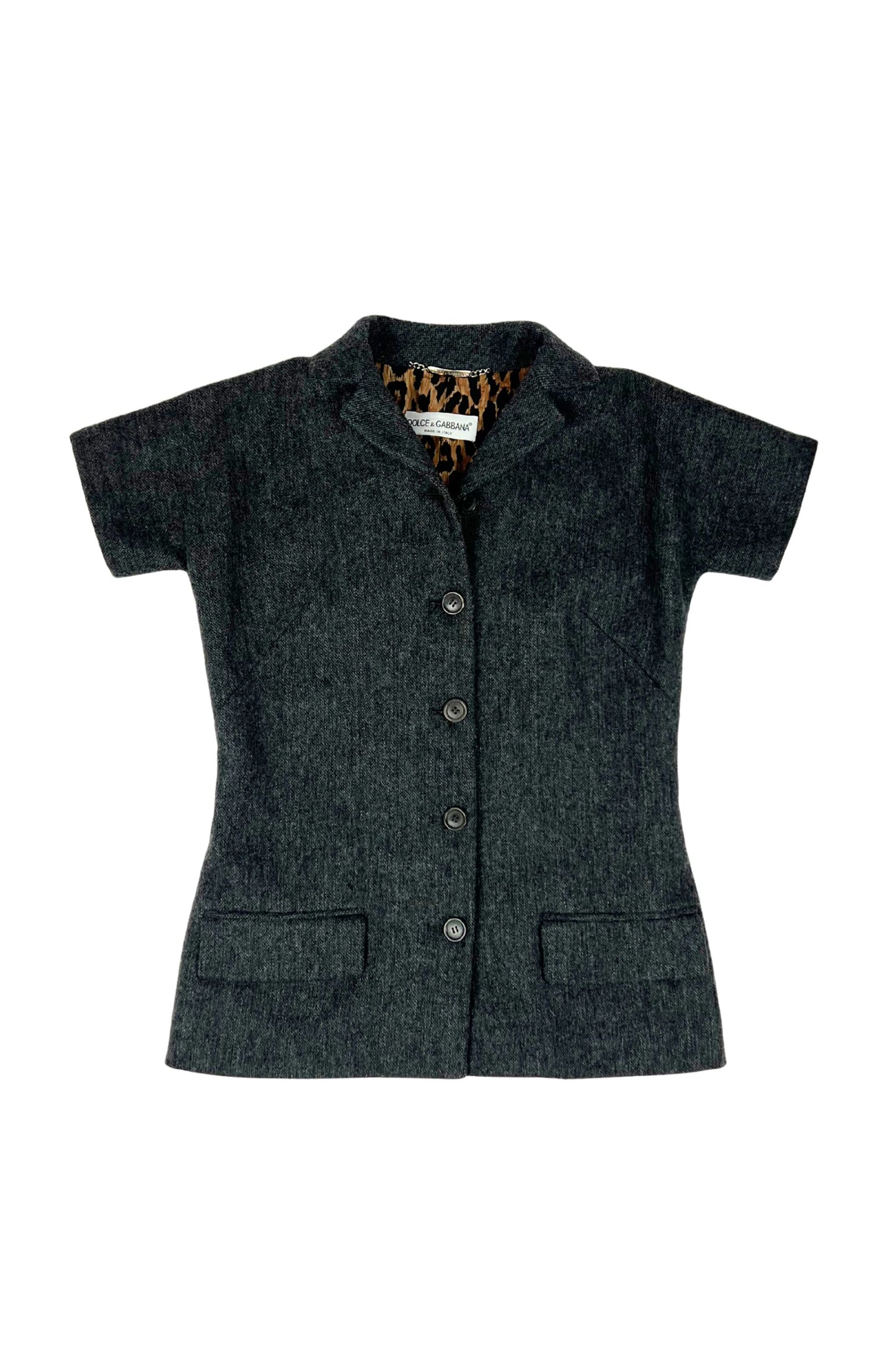 Wool Knitted Top with Panther Print Lining