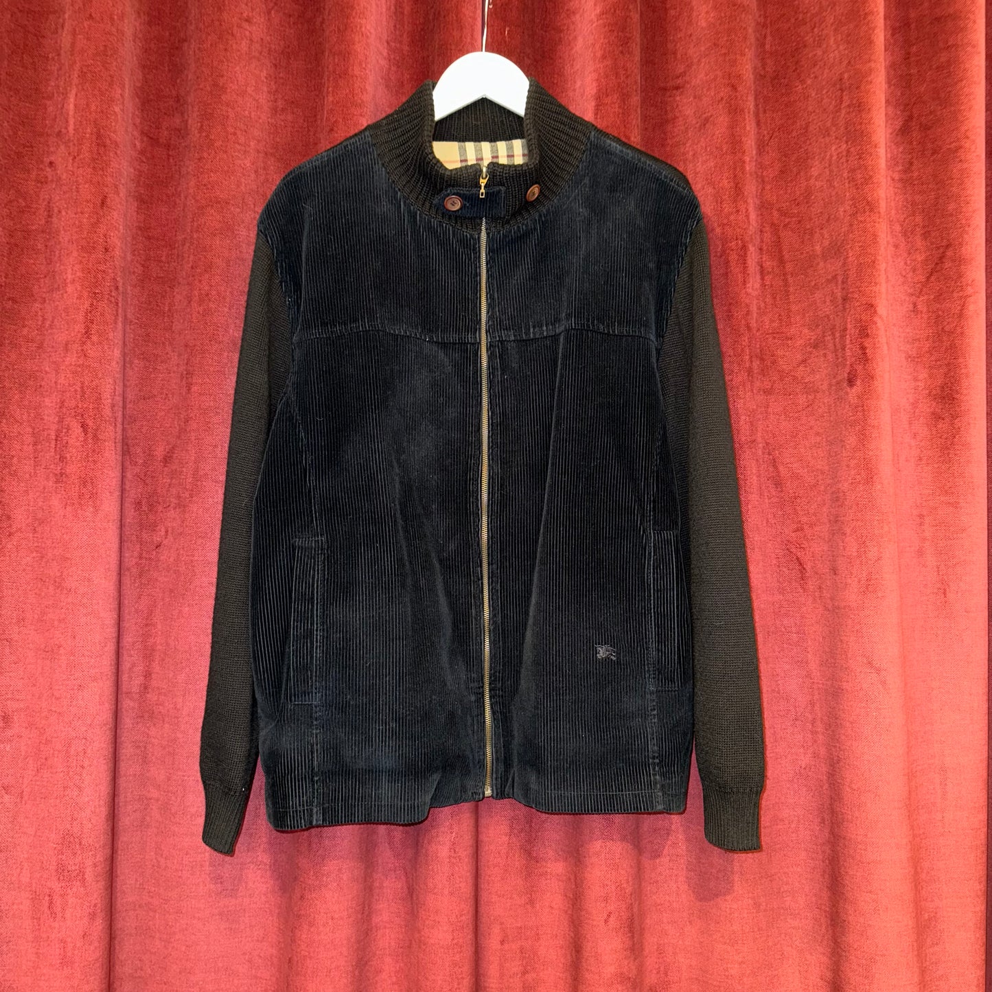 Burberry blue/brown corduroy vest