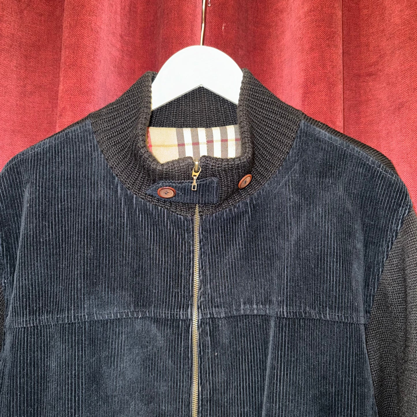 Burberry blue/brown corduroy vest