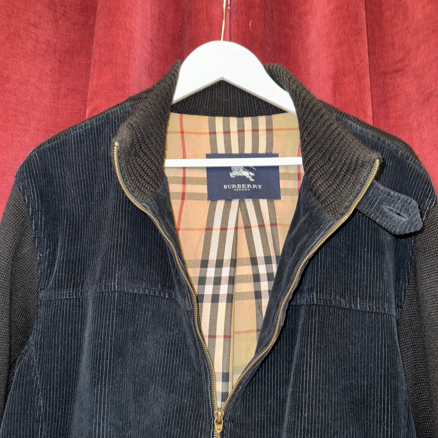 Burberry blue/brown corduroy vest