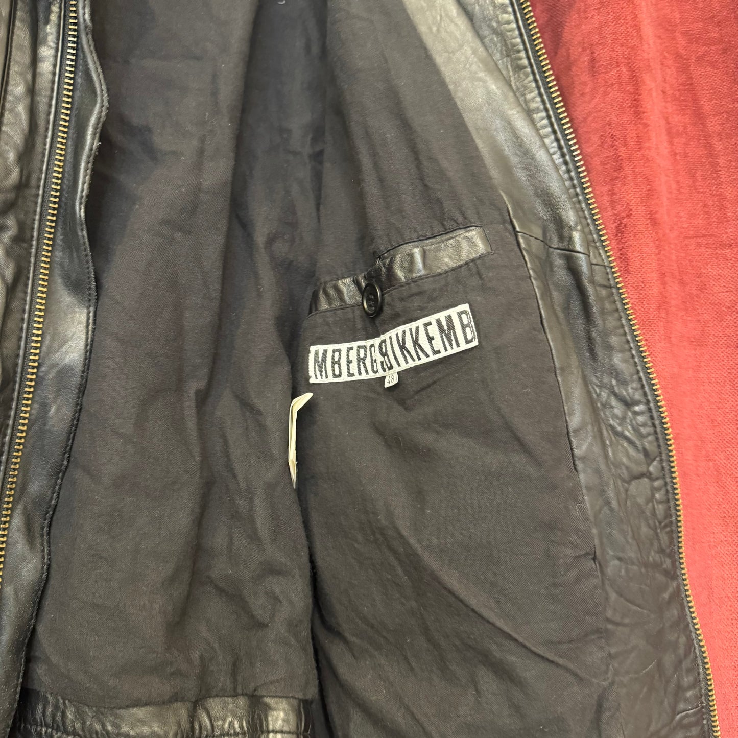 Dirk Bikkembergs black leather jacket
