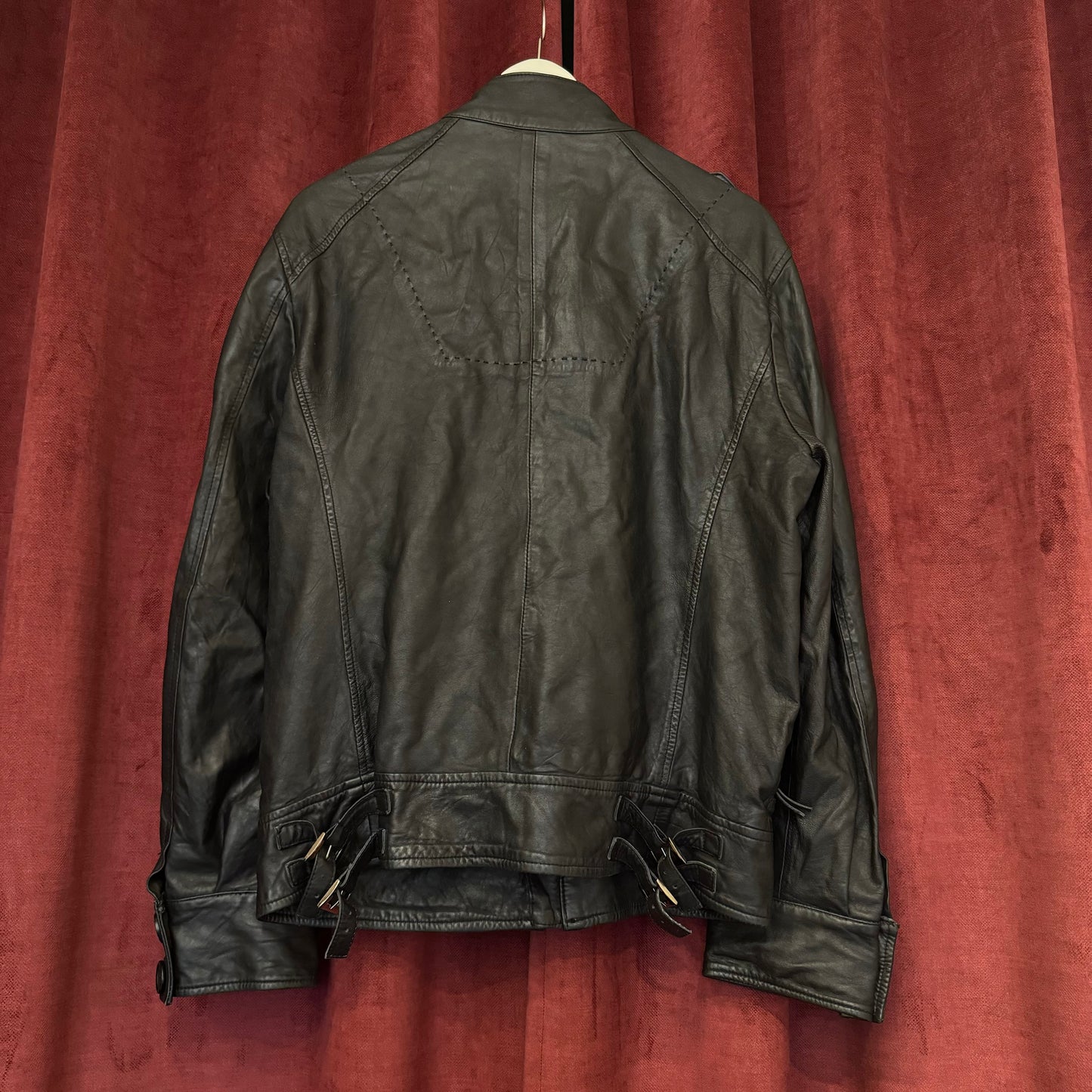 Dirk Bikkembergs black leather jacket