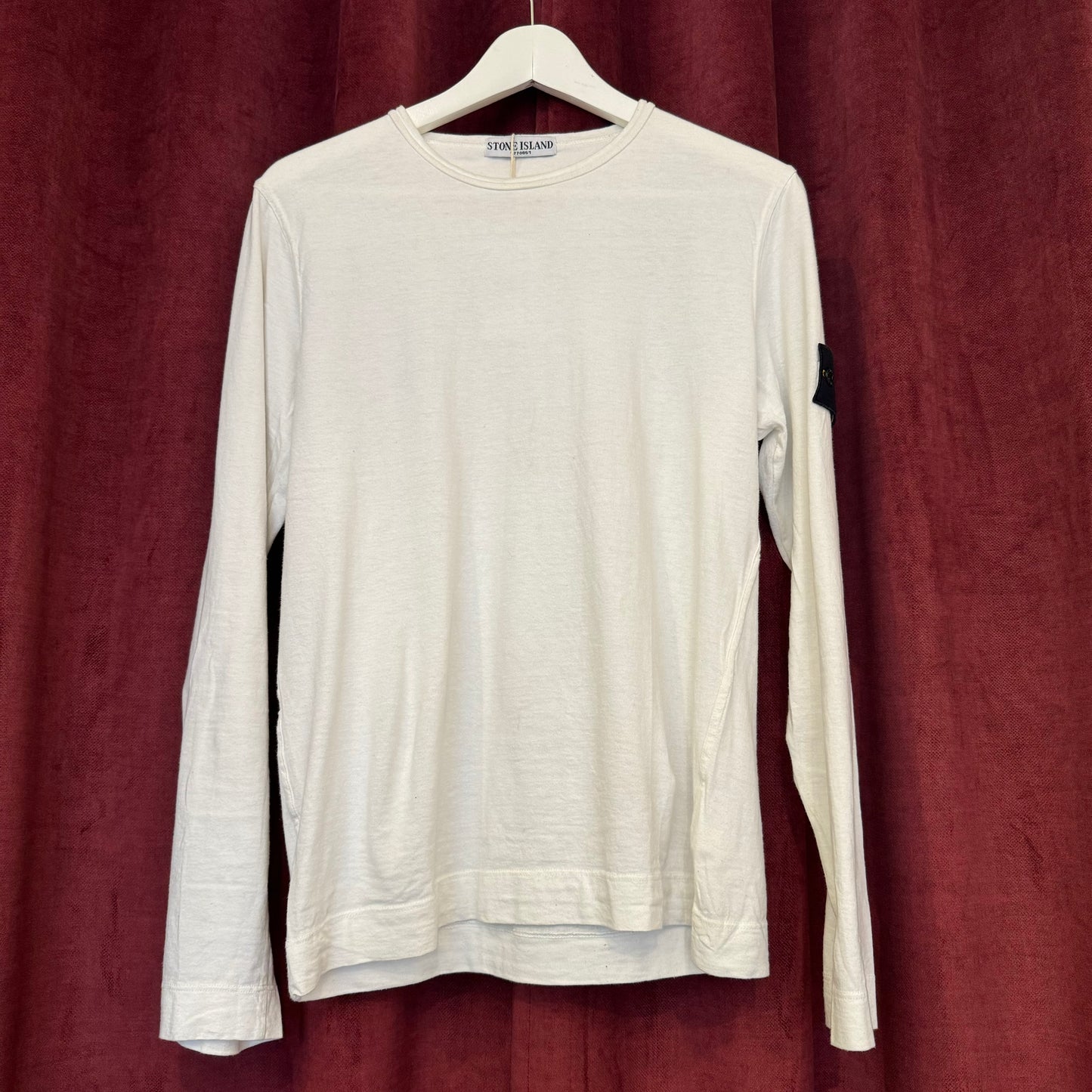 Stone Island white long sleeve t-shirt