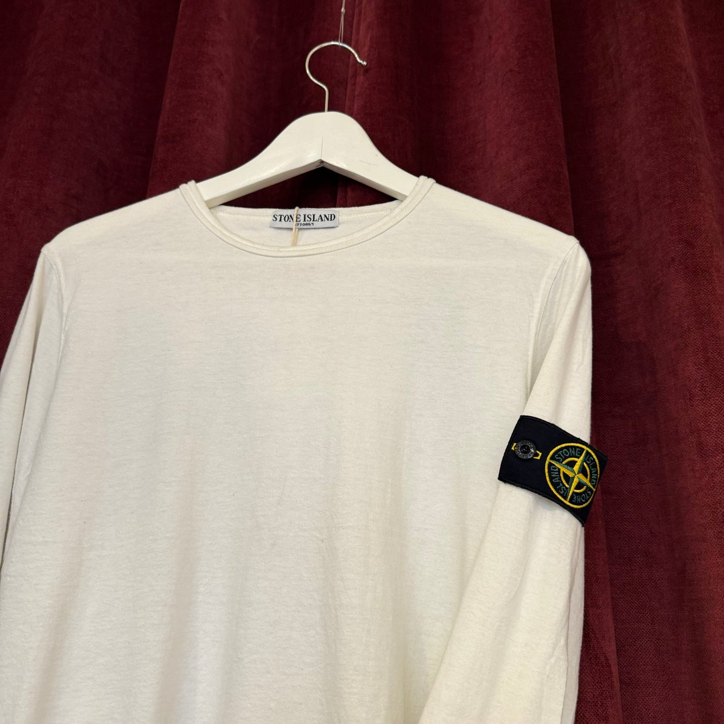 Stone Island white long sleeve t-shirt