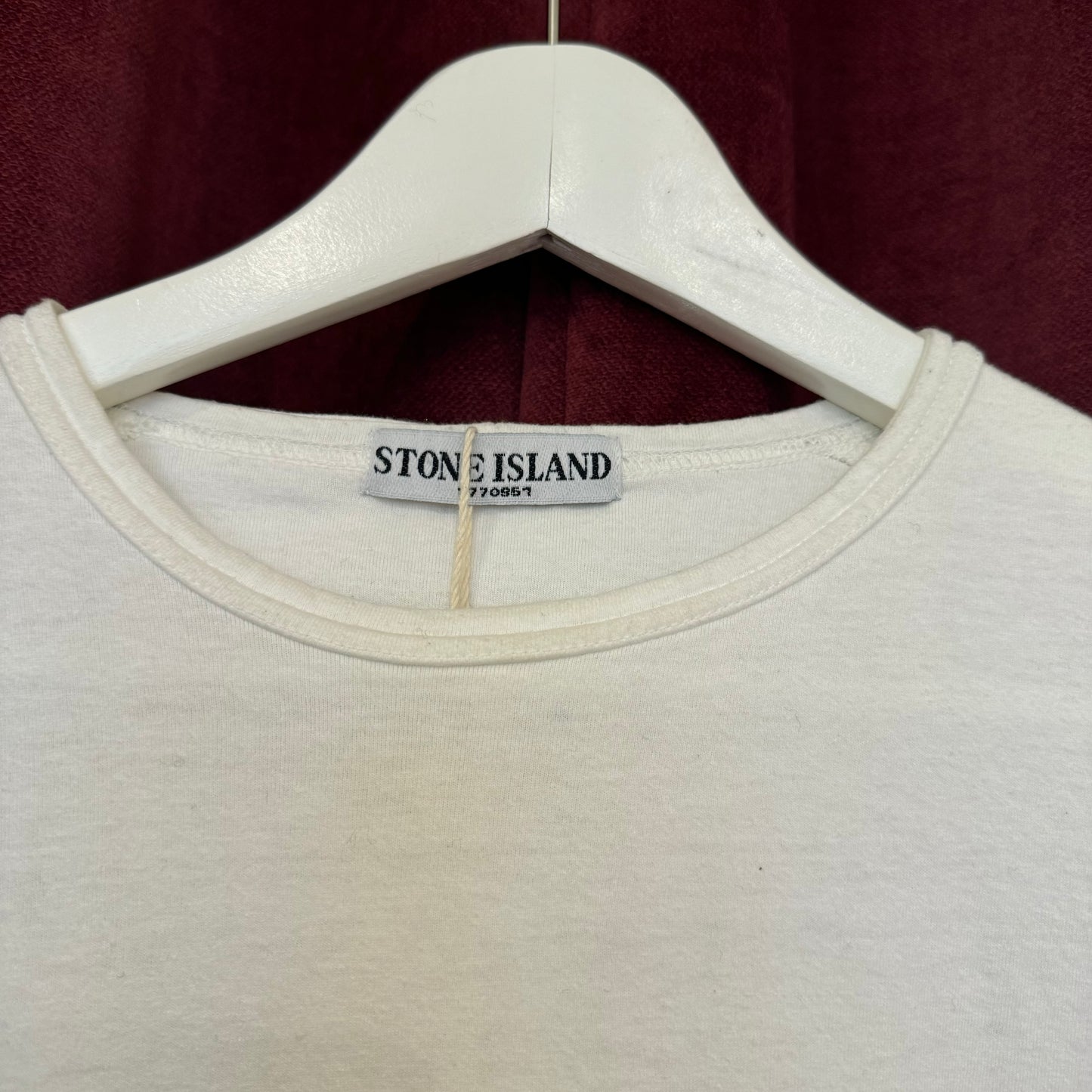 Stone Island white long sleeve t-shirt
