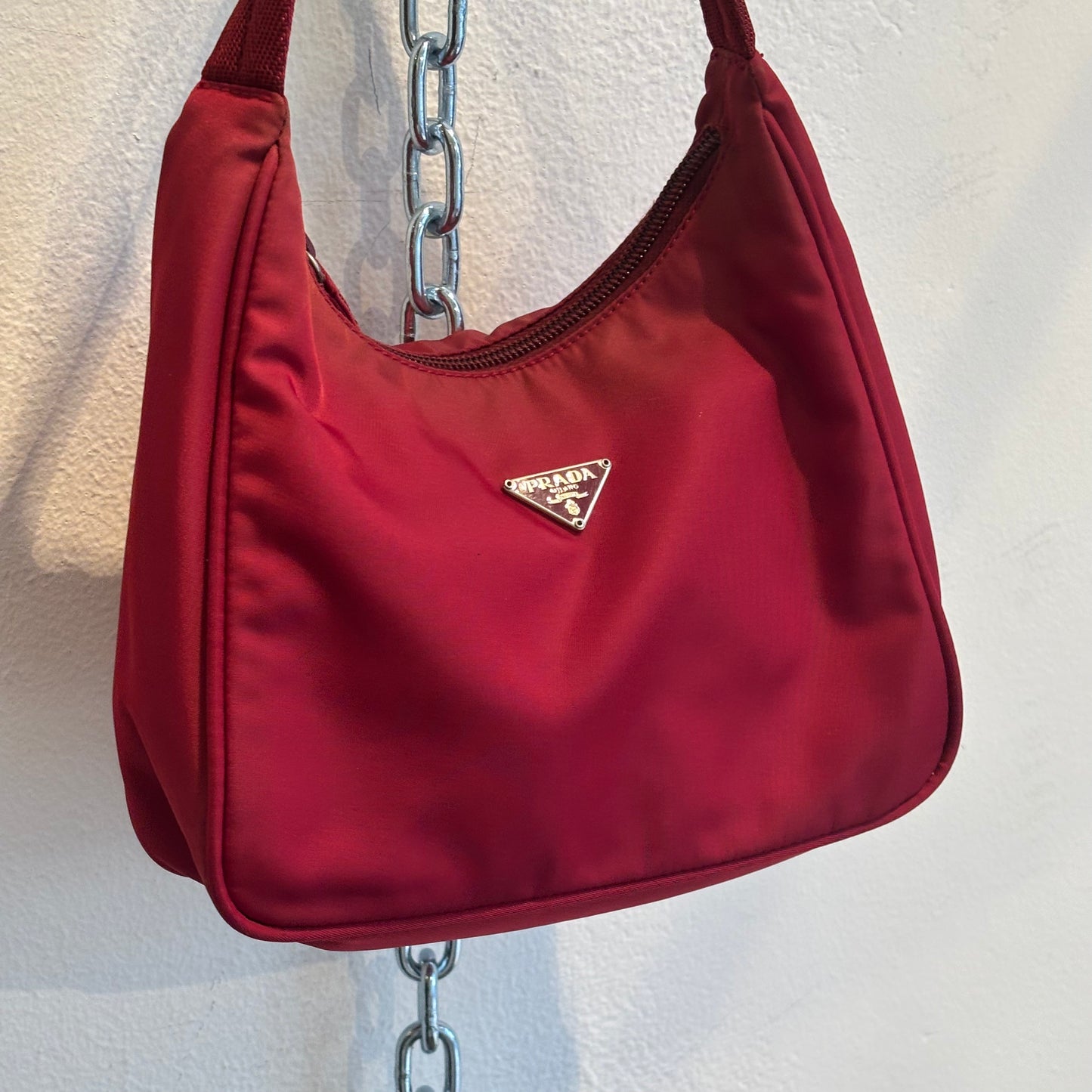 Prada red nylon bag