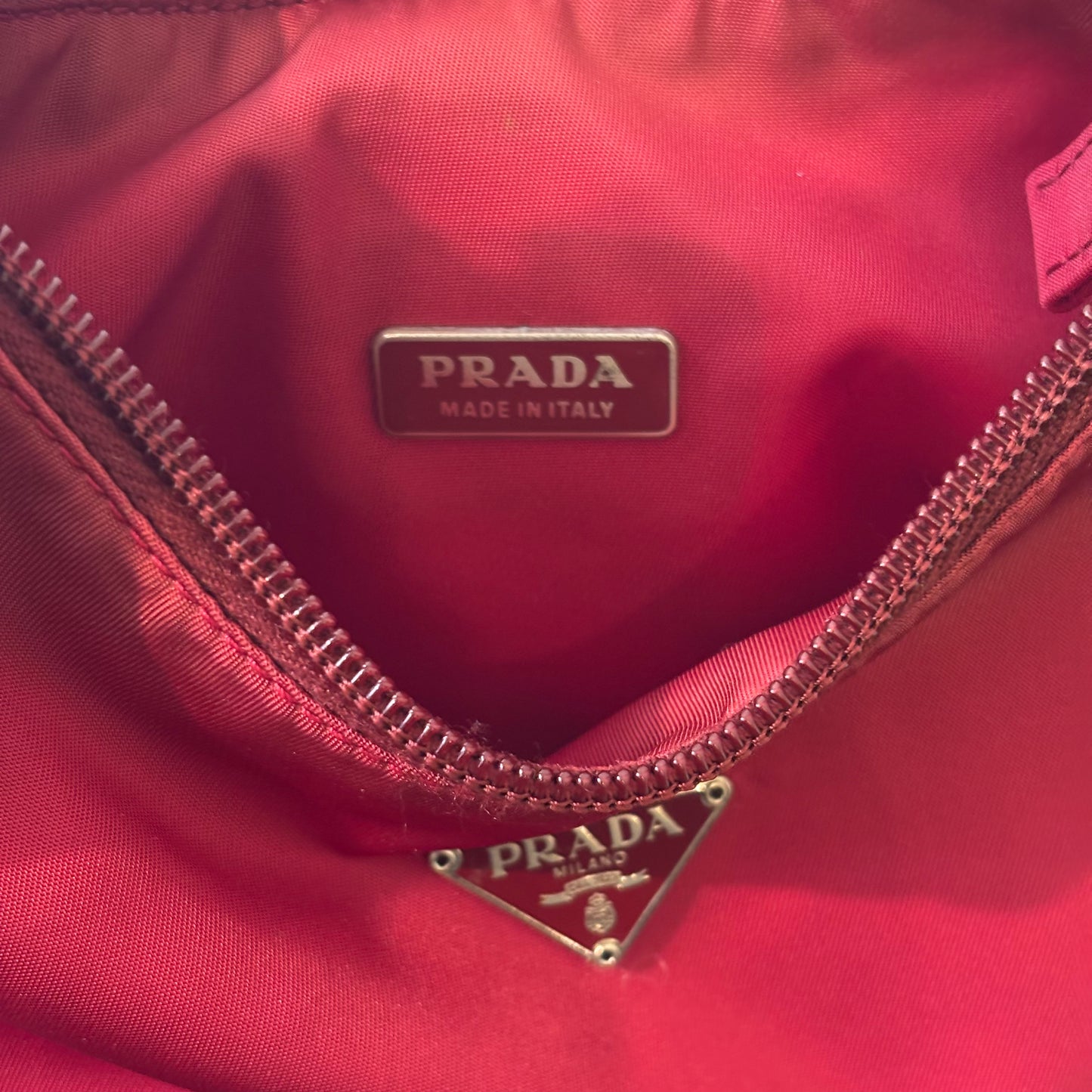 Prada red nylon bag