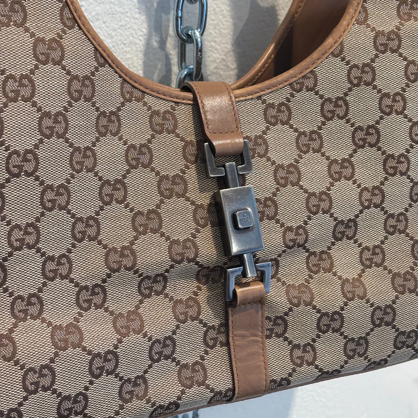 Gucci Jackie light brown monogram bag