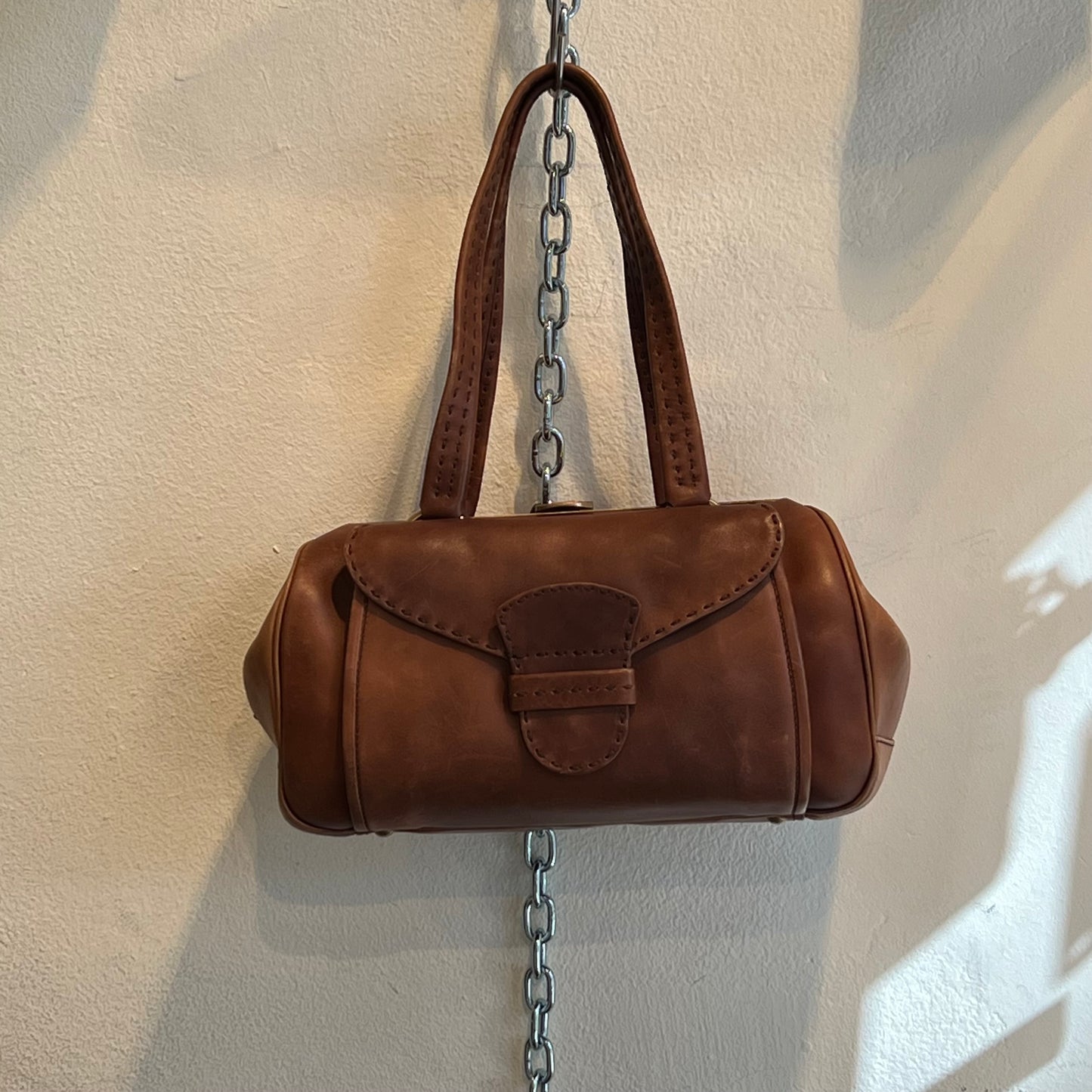 Prada light brown leather bag
