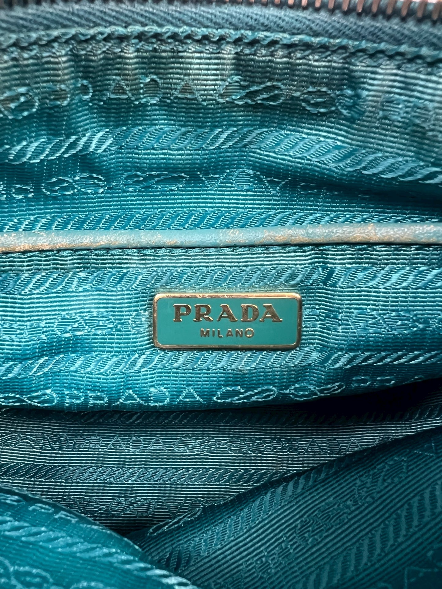 Turquoise Nylon Shoulder Bag