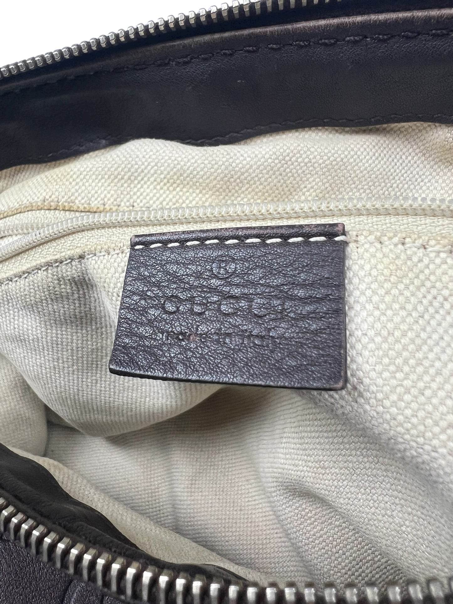 Brown Leather Guccissima Monogram bag