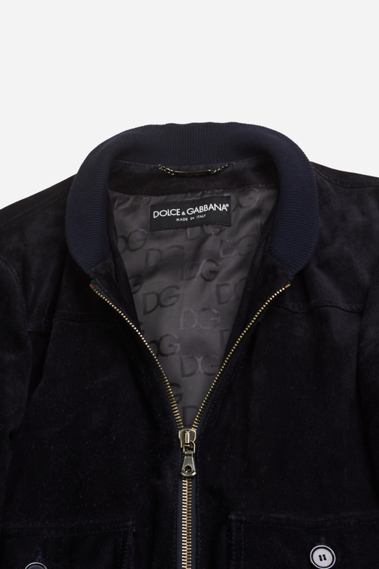 Dolce & Gabbana Black Suede Bomber