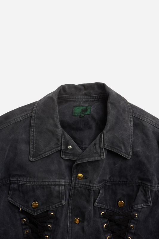 Jean Paul Gaultier Black Laced Denim Jacket