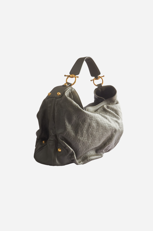 Gucci Green Guccissima Jockey Leather Bag