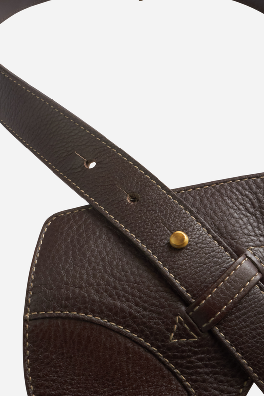 Christian Dior Brown Saddle Belt