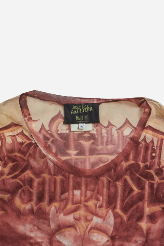 Jean Paul Gaultier S/S01 Diablo Print Mesh Top