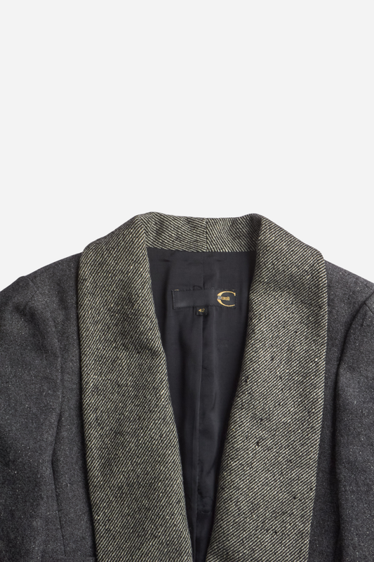 Cavalli Grey Wool Cropped Blazer