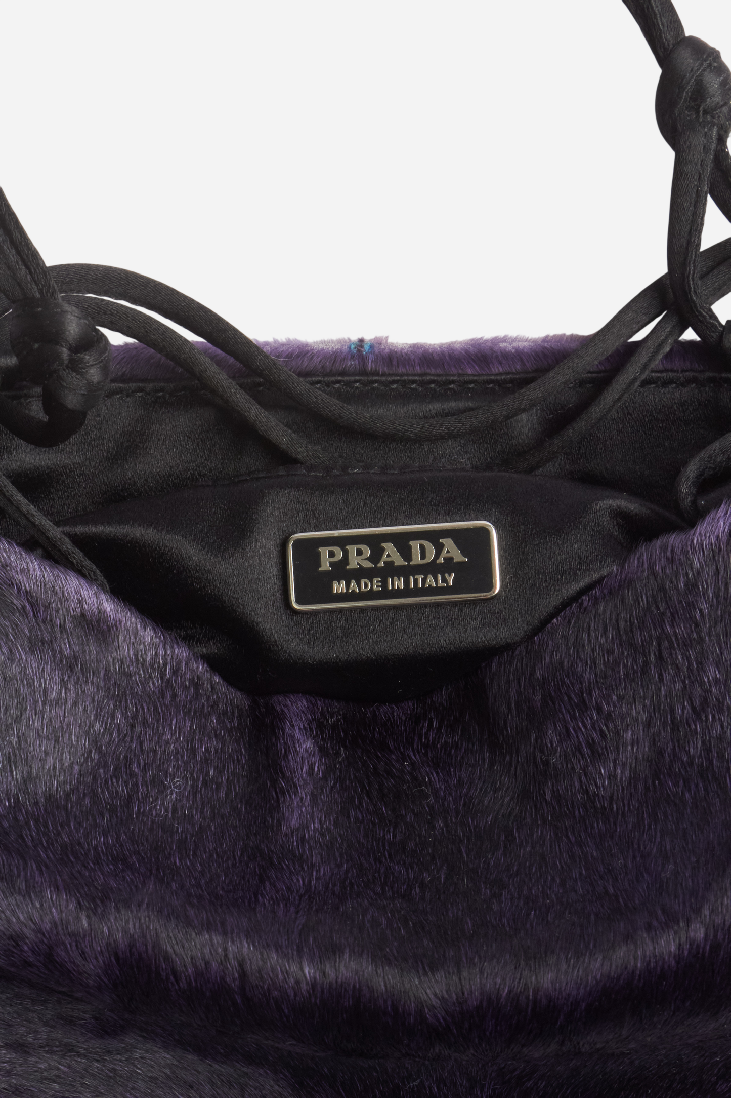 Prada Purple Black Pony Hair Bag