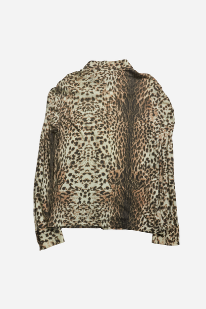 Roberto Cavalli Brown Leopard Print Shirt